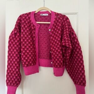 Zara Cardigan Sweater - M - Pink